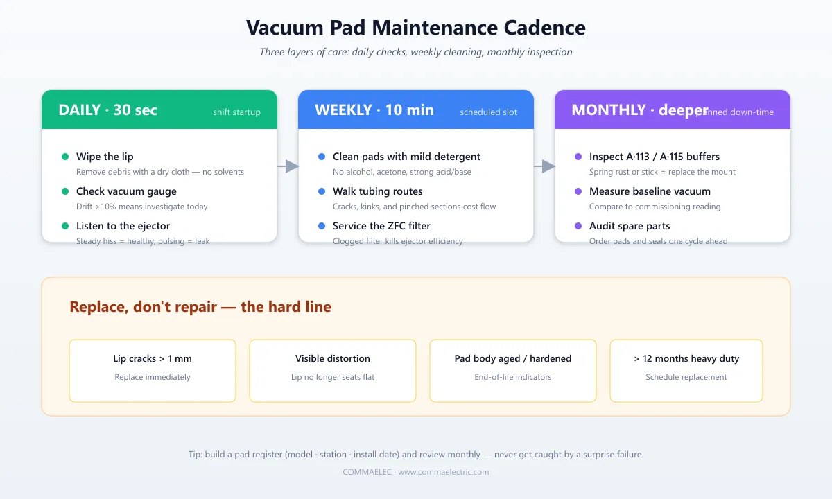 Vacuum Pad Maintenance: A Practical Care Guide for Newcomers to Vacuum Handling Vacuum Pad Maintenance: A Practical Care Guide for Newcomers to Vacuum Handling